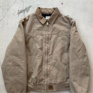 Vintage 90’s Tan Brown Carhartt Jacket size L Detroit